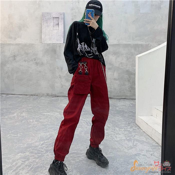 レディース カーゴパンツ 原宿系 韓国ファッション ヒップホップ ダンス衣装 長ズボン ハイウエスト ストリート風 個性的 服 原宿系 Qwe1975 サンライズ 通販 Yahoo ショッピング