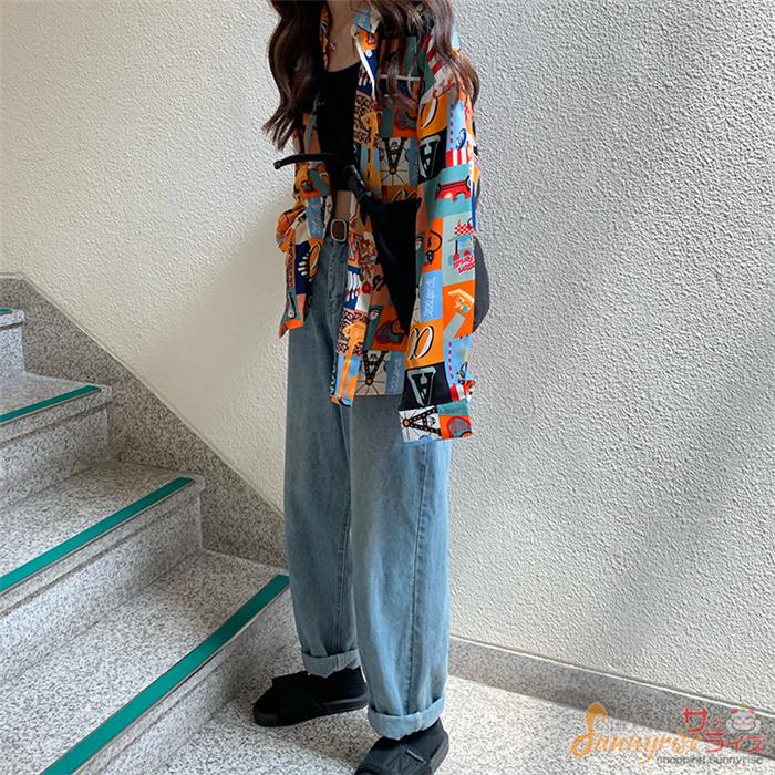 シャツ カラフル 遊園地 総柄 イラスト ビッグシルエット 長袖 トップス ダンス 衣装 ヒップホップ コスチューム 大きいサイズ 個性的 原宿系 Qwe2107 サンライズ 通販 Yahoo ショッピング