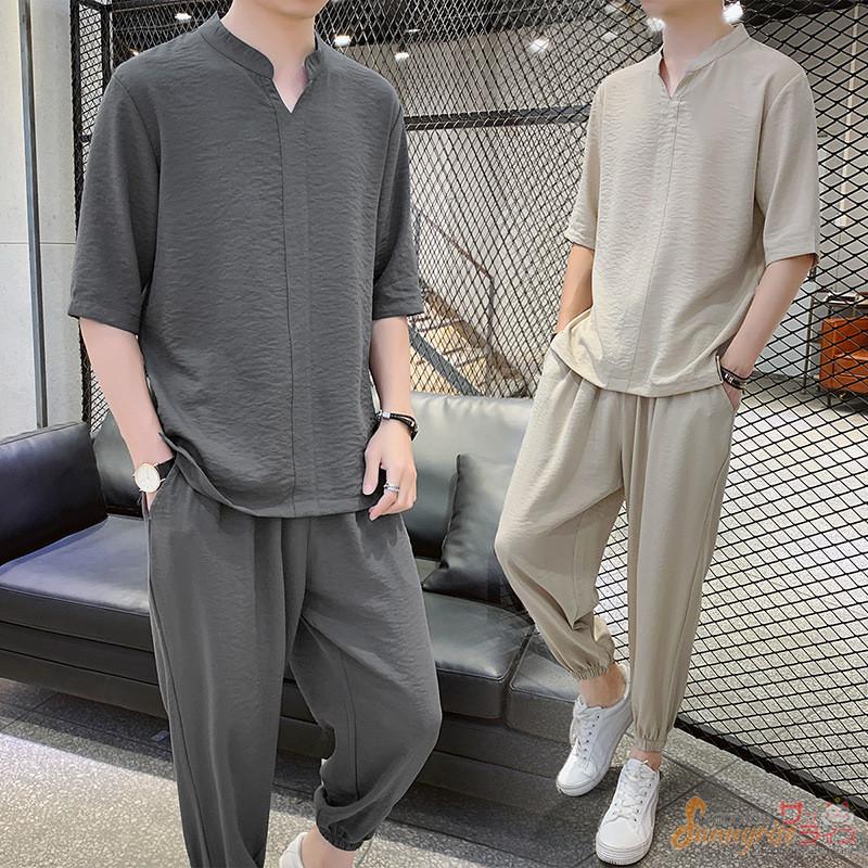 セットアップ ジャージ メンズ 涼しい 半袖 トップス ロングパンツ スエット 2点セット 夏 トレーナー ルームウェア 部屋着 夏新作 Qwe サンライズ 通販 Yahoo ショッピング