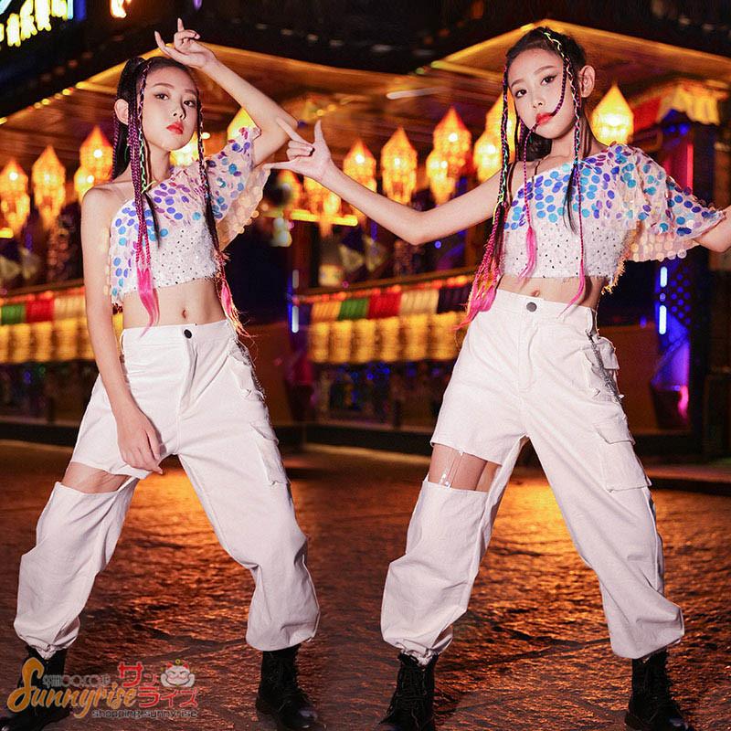 キッズダンス衣装 ヒップホップ 女の子 トップス 白 ロングパンツ へそ出し 2点セット ガールズ Hiphop K Pop ステージ衣装 練習着 演出服 舞台衣装 Qwe3540 サンライズ 通販 Yahoo ショッピング
