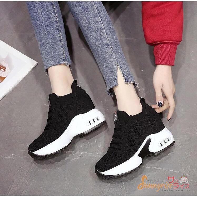 スニーカー レディース 厚底ヒール インヒール スニーカー通気 スニーカー靴 お洒落 歩きやすい スニーカー 通学 疲れにくい シューズ 通学 歩きやすい 新作 Qwe438 サンライズ 通販 Yahoo ショッピング