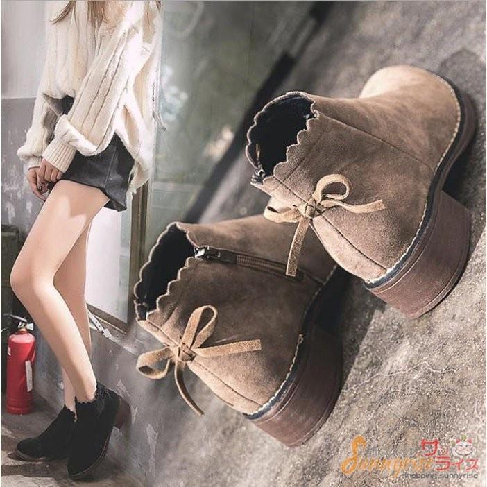 マーティンブーツ ショートブーツ レディース シューズ リボン 厚底靴 美脚歩 きやすい 秋冬 ブーティー リボン ショートブーツ 靴 Qwe480 サンライズ 通販 Yahoo ショッピング