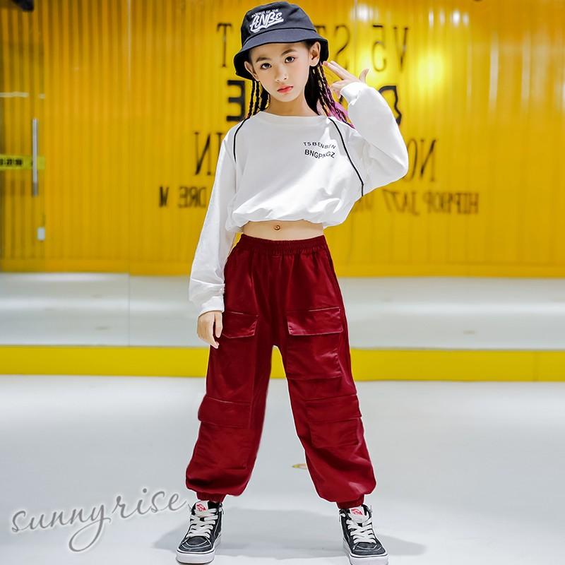 キッズ ダンス衣装 ヒップホップ セットアップ Hiphop ダンストップス 長袖 パンツ 長ズボン 子供服 女の子 ジャズダンス 練習着 体操服 発表会 舞台衣装 Qwe6 サンライズ 通販 Yahoo ショッピング
