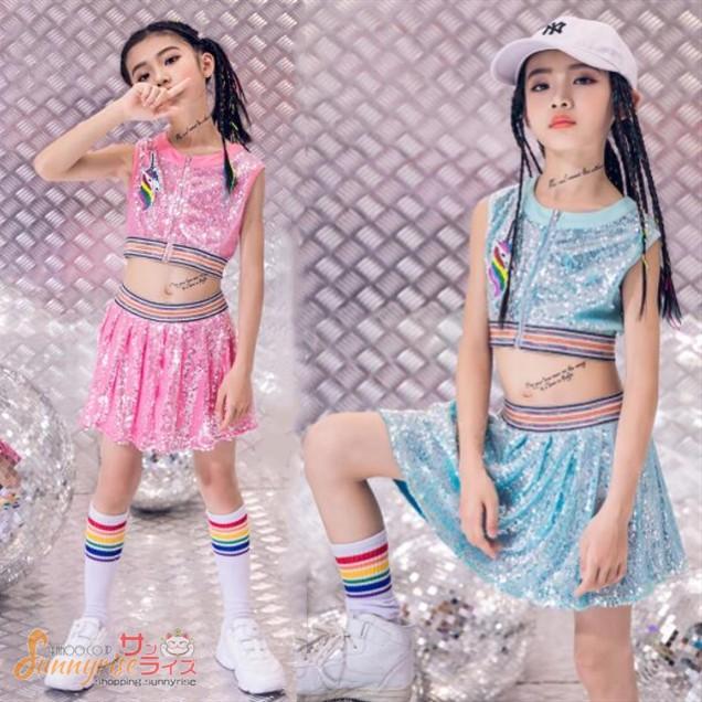 女の子 キッズ ダンス キラキラ スパンコール ヒップホップ セットアップ 子供 Hiphop 原宿系 ジャージダンス 演出服 ステージ衣装 団体服 練習着 舞台衣装 Qwe69 サンライズ 通販 Yahoo ショッピング