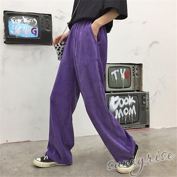 レディース コーデュロイパンツ 裾ドロスト パープル ウエストゴム ワイド ストレート ボトムス ダンス 衣装 ヒップホップ コスチューム 個性的 服 原宿系 Qwe950 サンライズ 通販 Yahoo ショッピング