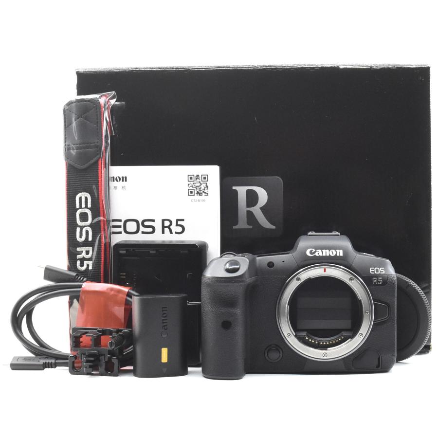 ほぼ新品＞ Canon ミラーレス一眼カメラ EOS R5 ボディ シャッター数 