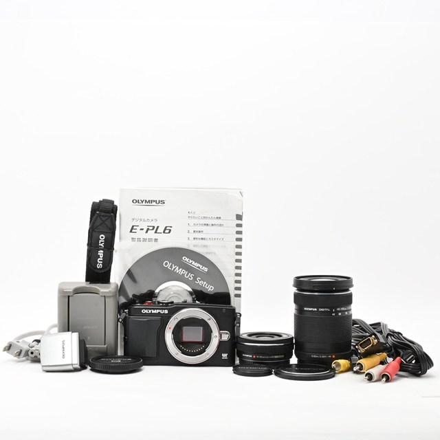 良品＞ OLYMPUS PEN Lite E-PL6 EZダブルズームキット ブラック｜小型 
