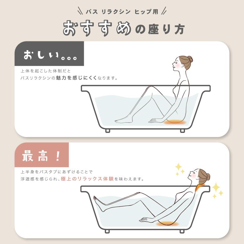 サンパック公式】 バスリラクシン ヒップ用 バスタブクッション 浴槽