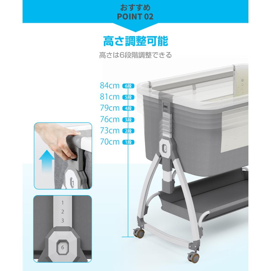 ベビーベッド プレイヤード 折りたたみ 添い寝 ミニ 蚊帳付き 持ち運び