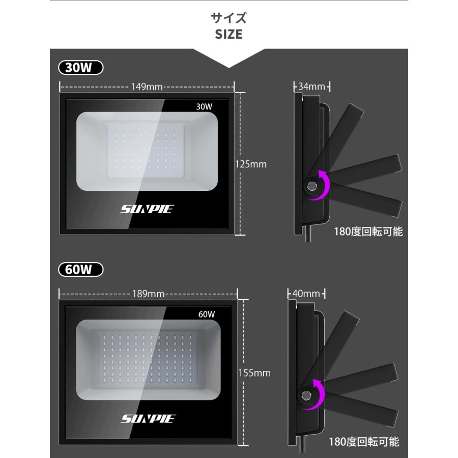 ブラックライト 投光器 LED uvライト 30w 60w 120w 紫外線ライト 夜光