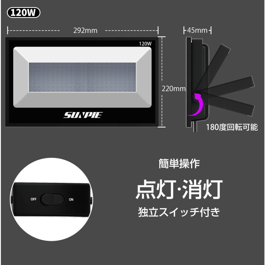 ブラックライト 投光器 LED uvライト 30w 60w 120w 紫外線ライト 夜光