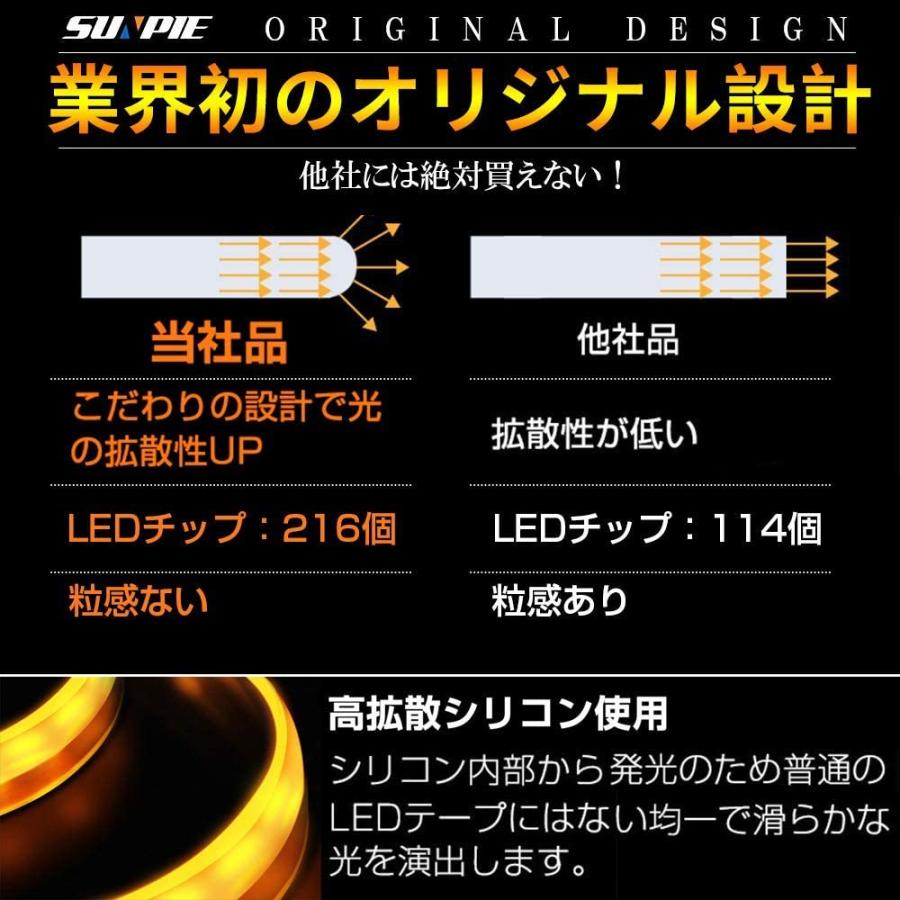 シーケンシャルウインカー 流れるLEDテープ 流れるウィンカー ホワイト ブルー レッド アンバー ledウィンカー シリコン 60cm  12V 24V | ブランド登録なし | 01