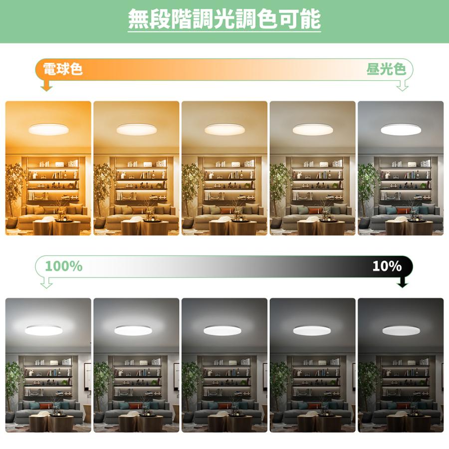 3年保証 シーリングライト 8畳 LED リモコン付 調光 調色 常夜灯/タイマー機能付き 軽量 屋内照明 天井直付灯 | ブランド登録なし | 02