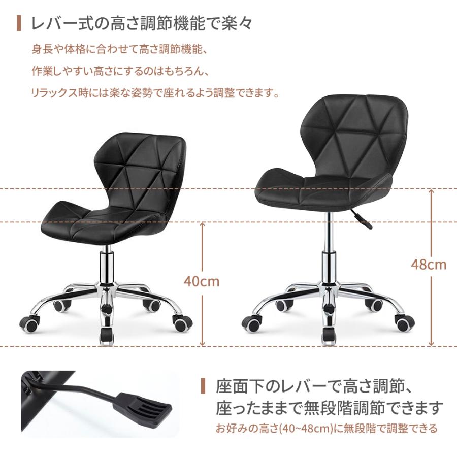 Ａ美容室セット椅子本革レザー黒 回転式 高さ調整可能１脚 SEKI レザーポケットコイルチェア2 ロータイプ レザー張り