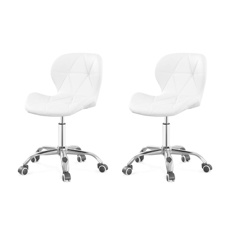 オフィスチェア デスクチェア キャスター 2脚セット レザー 革張り