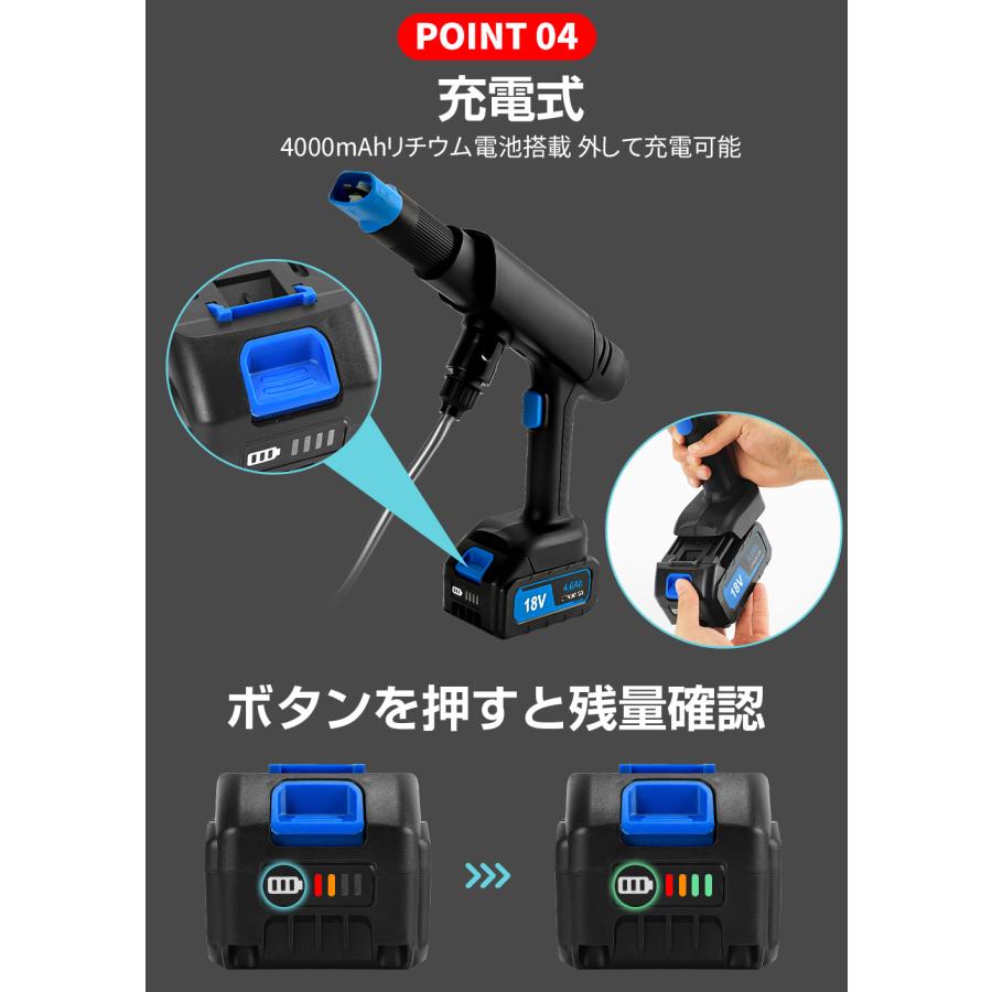 SUNPIE 高圧洗浄機 強力モータ500w 吐出圧力8Mpa 充電式 コー＜＞ SUNPIE 高圧洗浄機 強力モータ500w 吐出圧力8Mpa 充電式 コー
