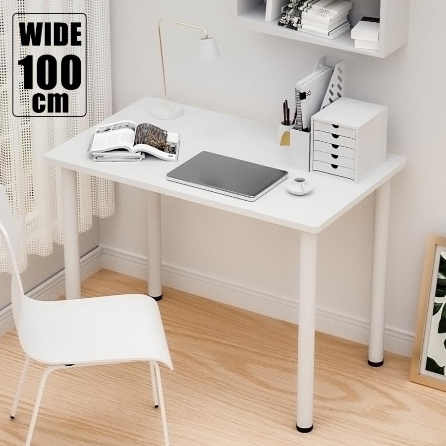 【色:白い_サイズ:幅100ｃｍ】YeTom デスク 机 pcデスク パソコンデ パソコンデスク 幅100cm×奥行40cm 組立簡単 シンプル PCデスク