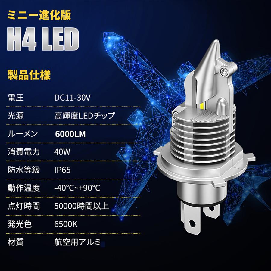 LEDヘッドライト H4 Hi/Lo 切替 車検対応 防水 6000LM 3年保証 LEDヘッドライト H4 Hi/Lo 切替 車検対応 防水 6000LM 3年保証