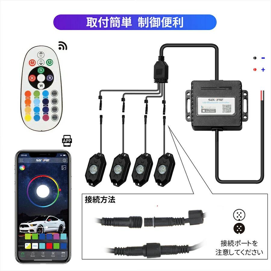 LEDロックライト RGBW LED アンダーライト アンダーネオン 調光