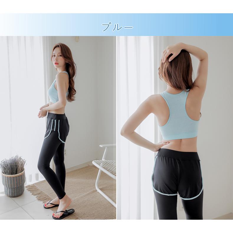 ラッシュガード 3点セット レディース レギンス ショートパンツ 上下  体型カバー UVカット 紫外線対策 日焼け防止 パーカー ゆったり 長袖 おしゃれ |  | 19