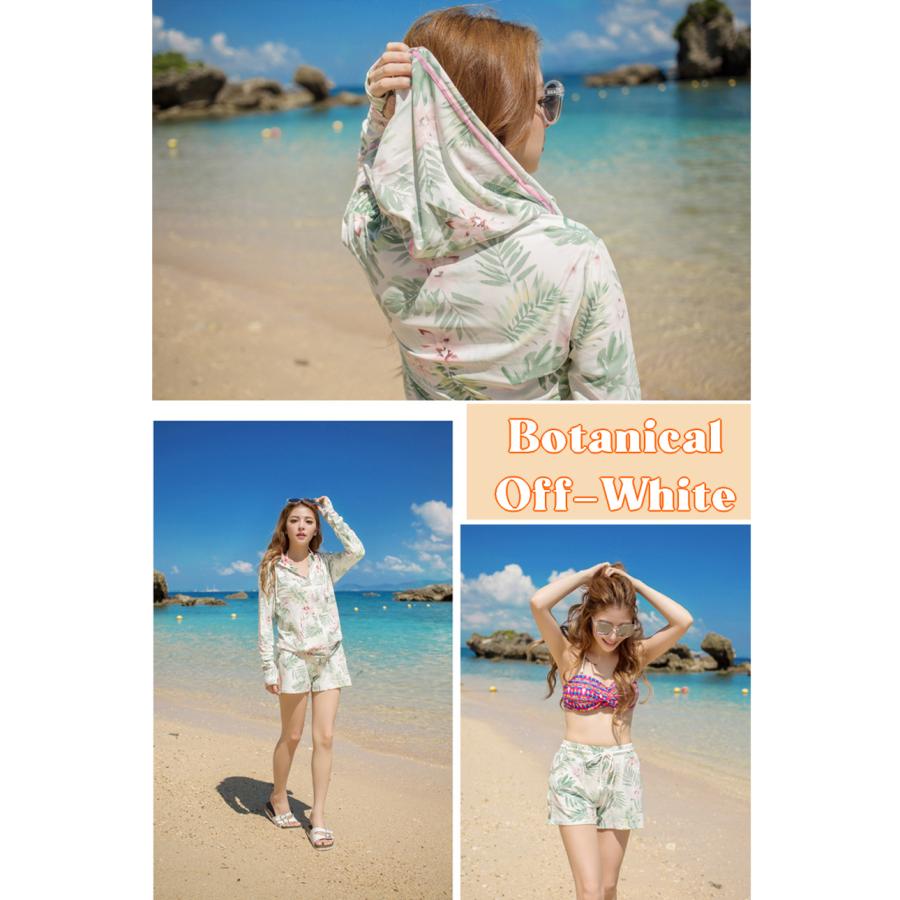 ラッシュガード 2点セット レディース 上下セット ボタニカル UPF50+ 体型カバー UVカット 紫外線対策 日焼け パーカー 花柄 長袖 かわいい おしゃれ |  | 07