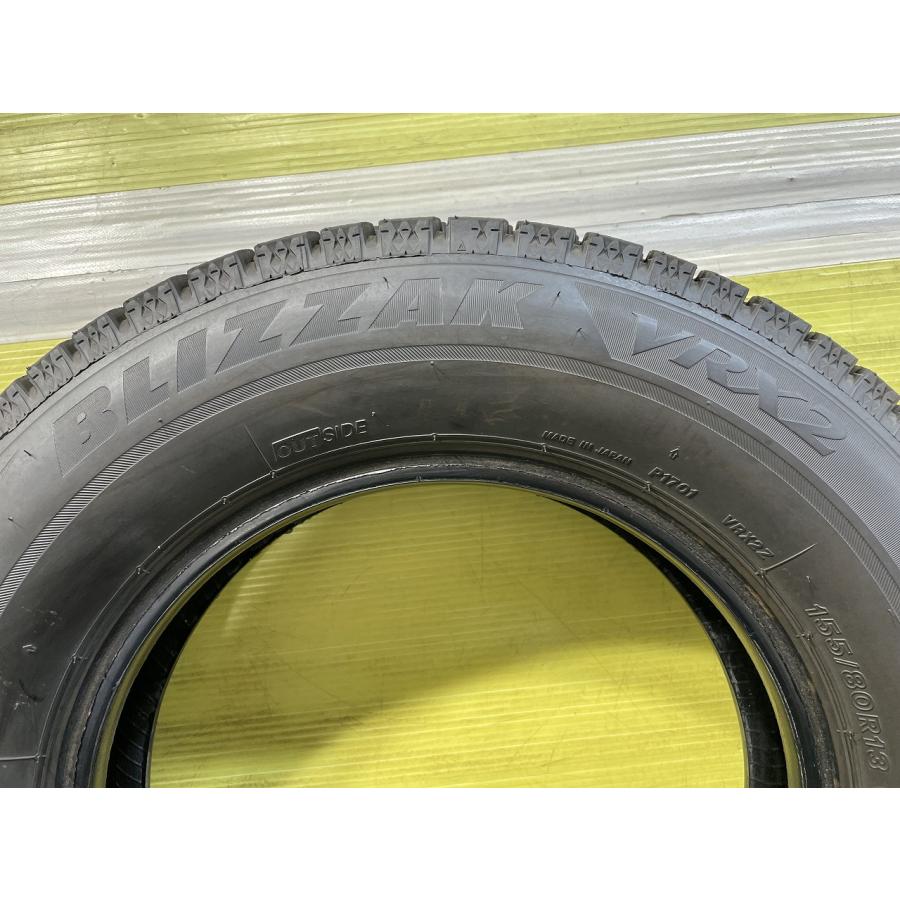 ブリヂストン BLIZZAK VRX2 155/80R13 79Q★9.5分山 2022年 4本 中古 スタッドレス 【青森発 送料無料】AOM-A0550★冬の画像