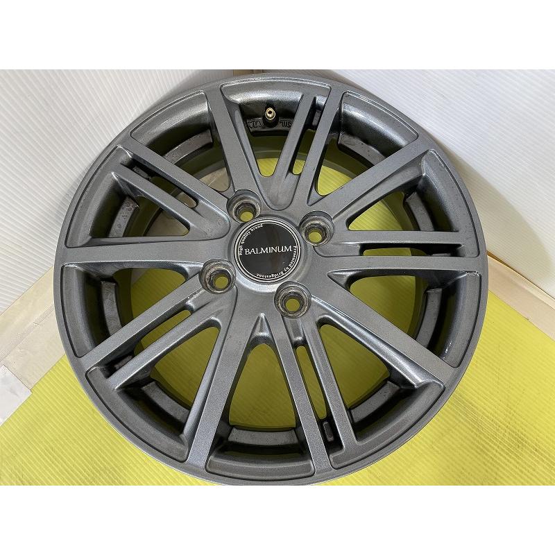 ◆BALMINUM◆14x4.5J +45 4穴 100 中古 アルミホイール 4本【青森発 送料無料】AOM-B0764★14インチ テーパーナット専用の画像