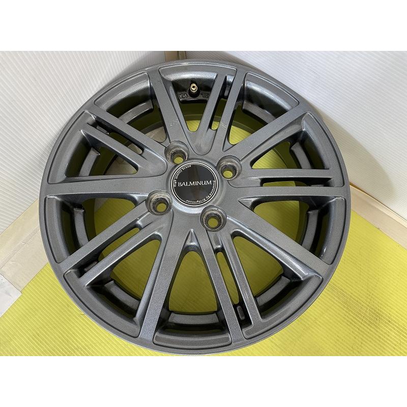 ◆BALMINUM◆14x4.5J +45 4穴 100 中古 アルミホイール 4本【青森発 送料無料】AOM-B0764★14インチ テーパーナット専用の画像