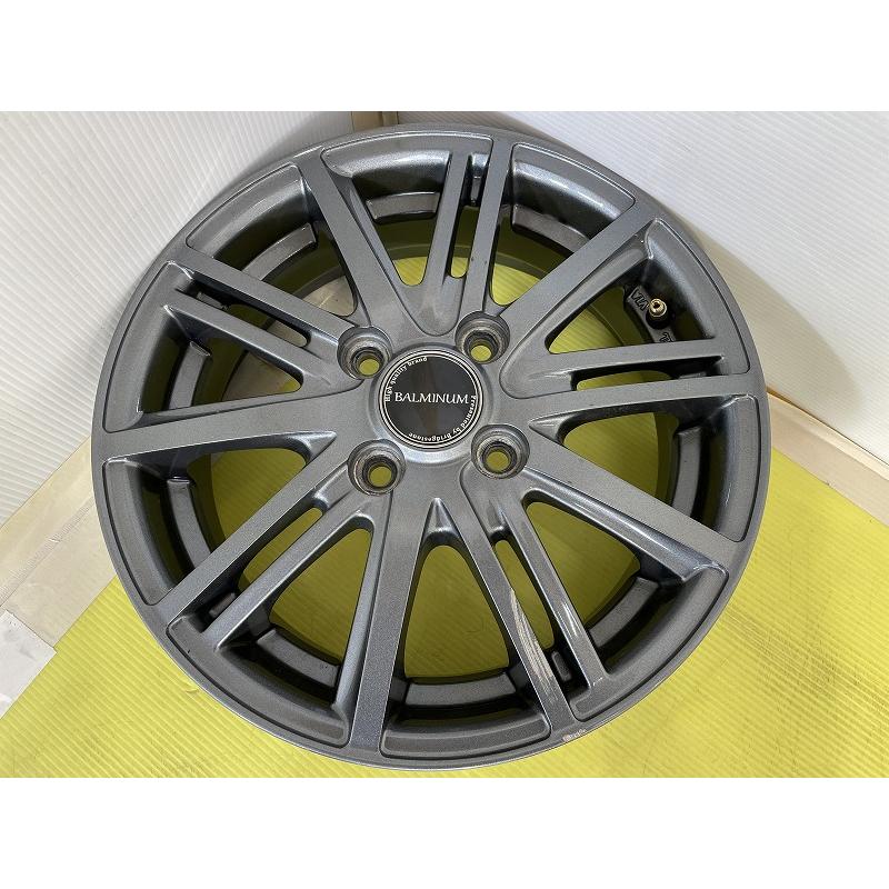 ◆BALMINUM◆14x4.5J +45 4穴 100 中古 アルミホイール 4本【青森発 送料無料】AOM-B0764★14インチ テーパーナット専用の画像