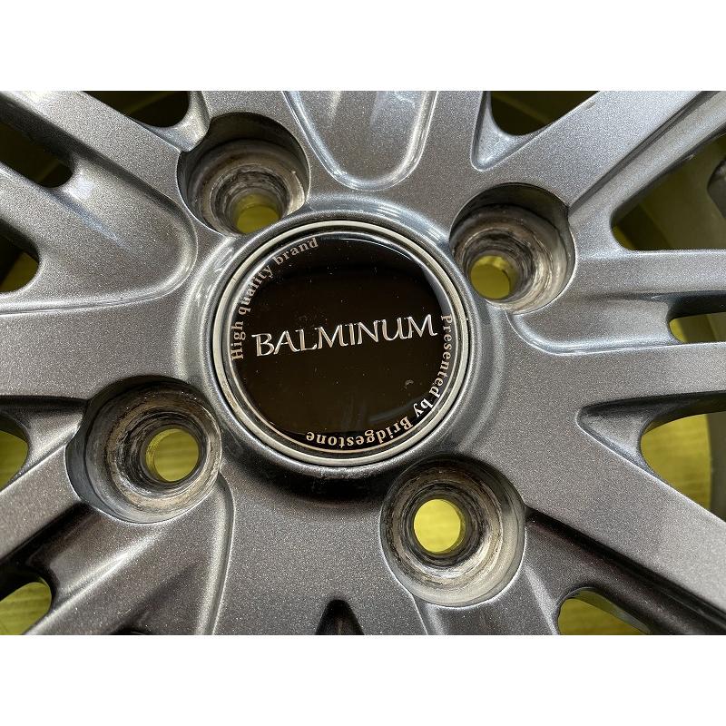 ◆BALMINUM◆14x4.5J +45 4穴 100 中古 アルミホイール 4本【青森発 送料無料】AOM-B0764★14インチ テーパーナット専用の画像