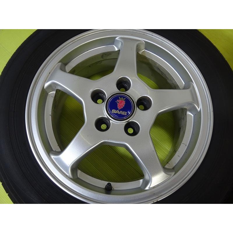 BluEarth ヨコハマ/SAAB 195/60R15 15x6.5J +49 5穴 112★ 中古タイヤ ホイールセット 4本 ノーマル ...