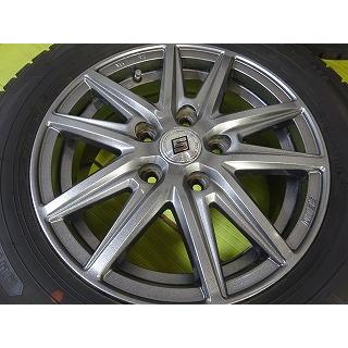 【ダンロップ-SEIN】195/65R15 15x6J +53 5穴 PCD114.3 中古 ホイールセット 2020年 4本 スタッドレス【送料無料】AOM-K1189 青森_2