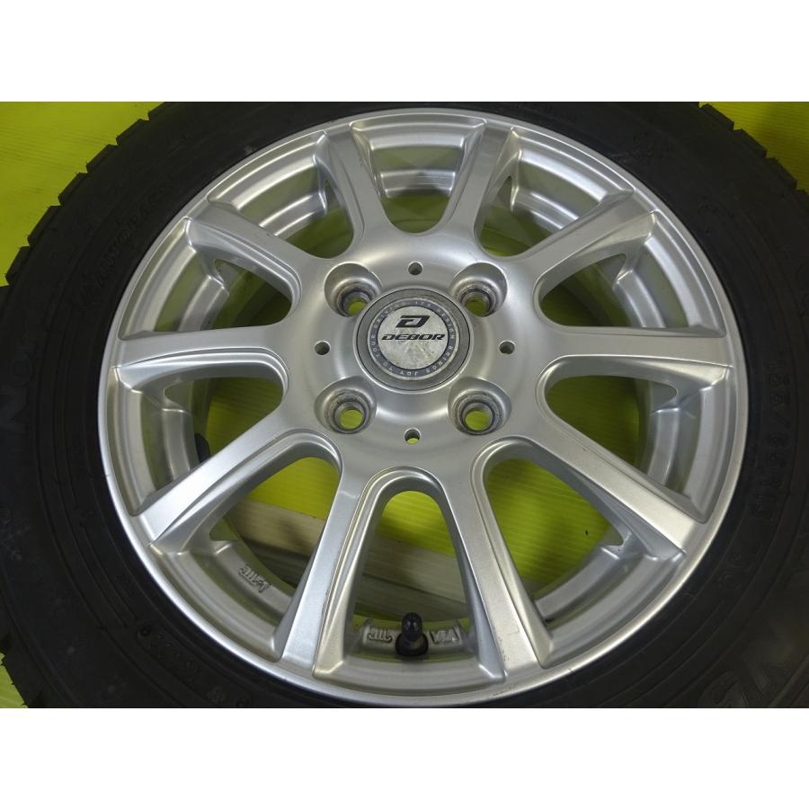 ノーストレック ★AUTOBACS DEBOR★155/65R13 13x4.00B +45 4穴 100★中古 タイヤホイールセット 4本 ...