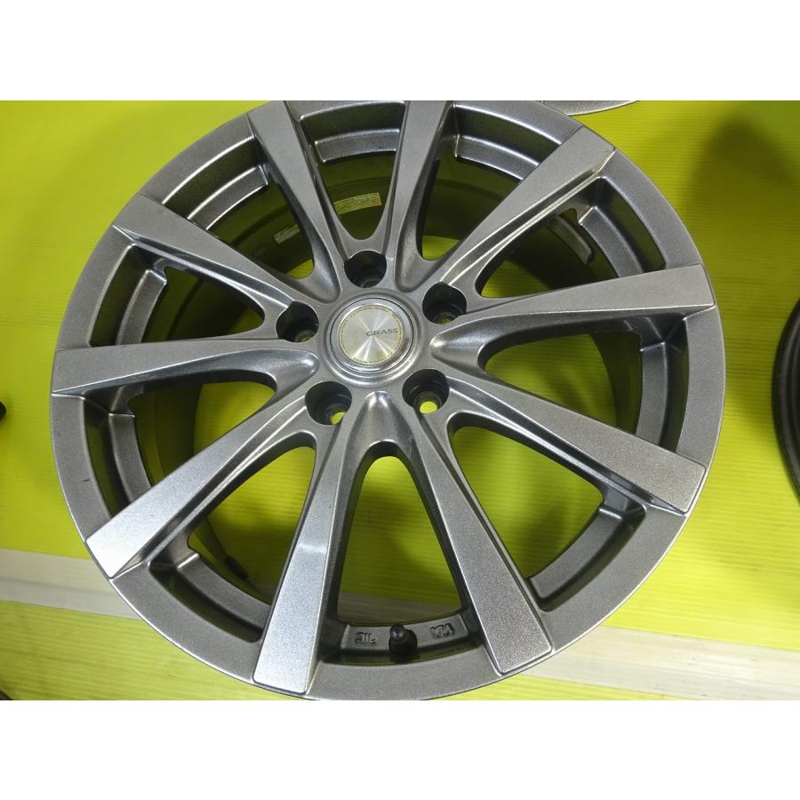 GRASS】17X7J +48 5穴 114.3 中古ホイール 4本 17インチ 【送料無料 
