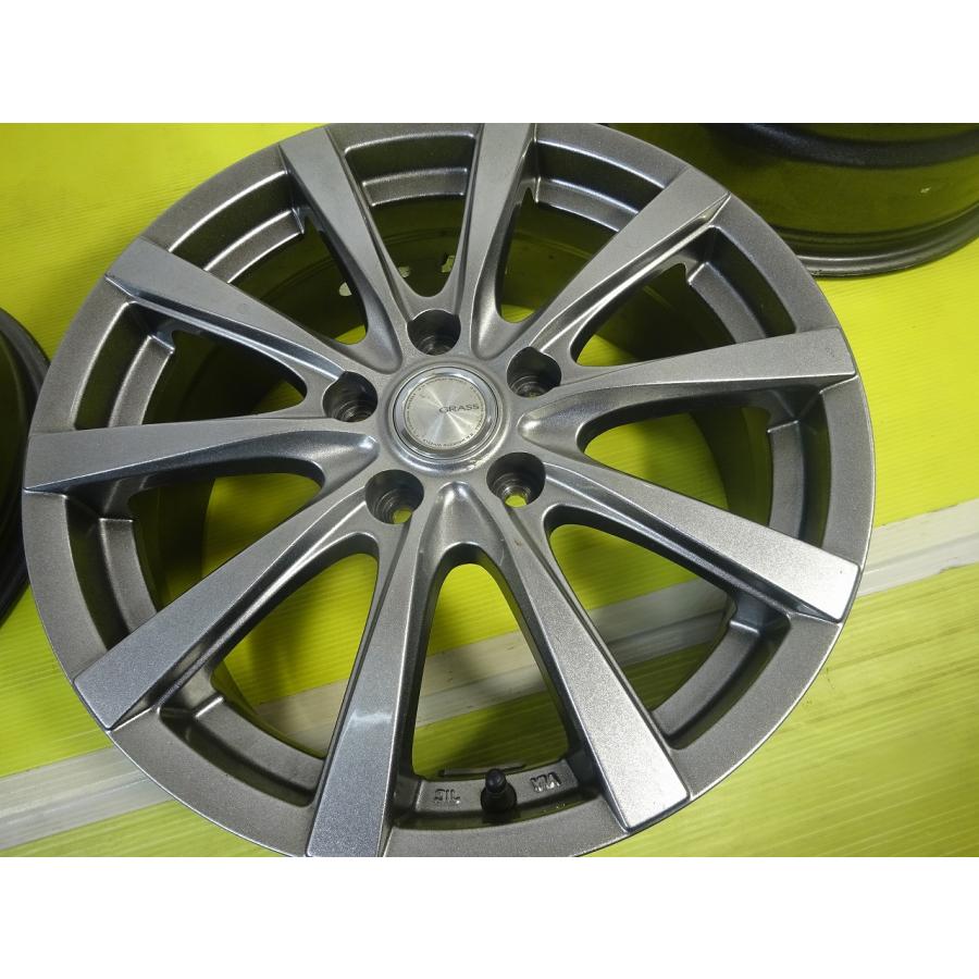 GRASS】17X7J +48 5穴 114.3 中古ホイール 4本 17インチ 【送料無料