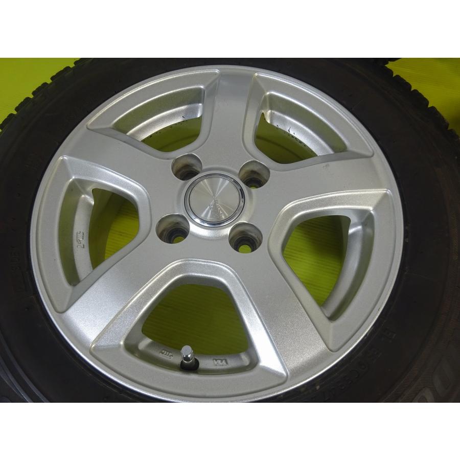 ★ブリヂストン GRASS★155/80R13 13x5J +35 4穴 100★中古 タイヤホイールセット 4本 スタッドレス【送料無料】AOM-K2028 青森の画像