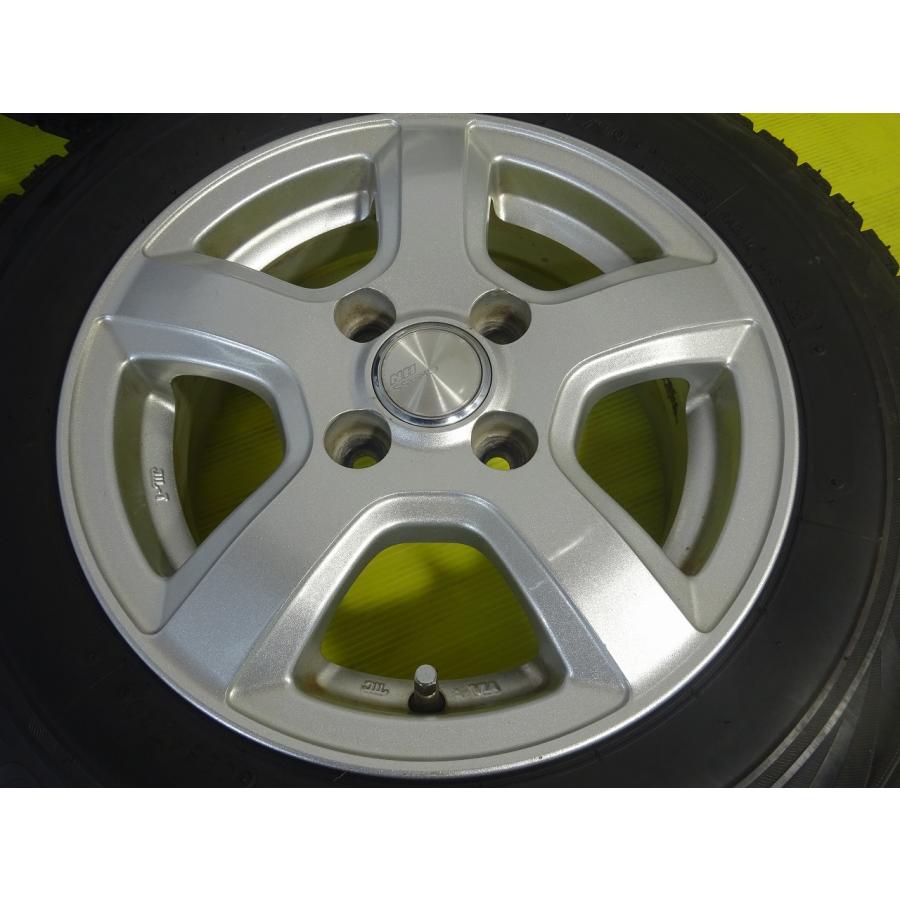 ★ブリヂストン GRASS★155/80R13 13x5J +35 4穴 100★中古 タイヤホイールセット 4本 スタッドレス【送料無料】AOM-K2028 青森の画像