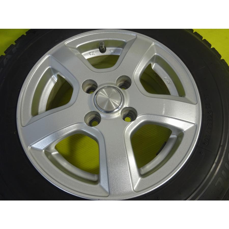 ★ブリヂストン GRASS★155/80R13 13x5J +35 4穴 100★中古 タイヤホイールセット 4本 スタッドレス【送料無料】AOM-K2028 青森の画像