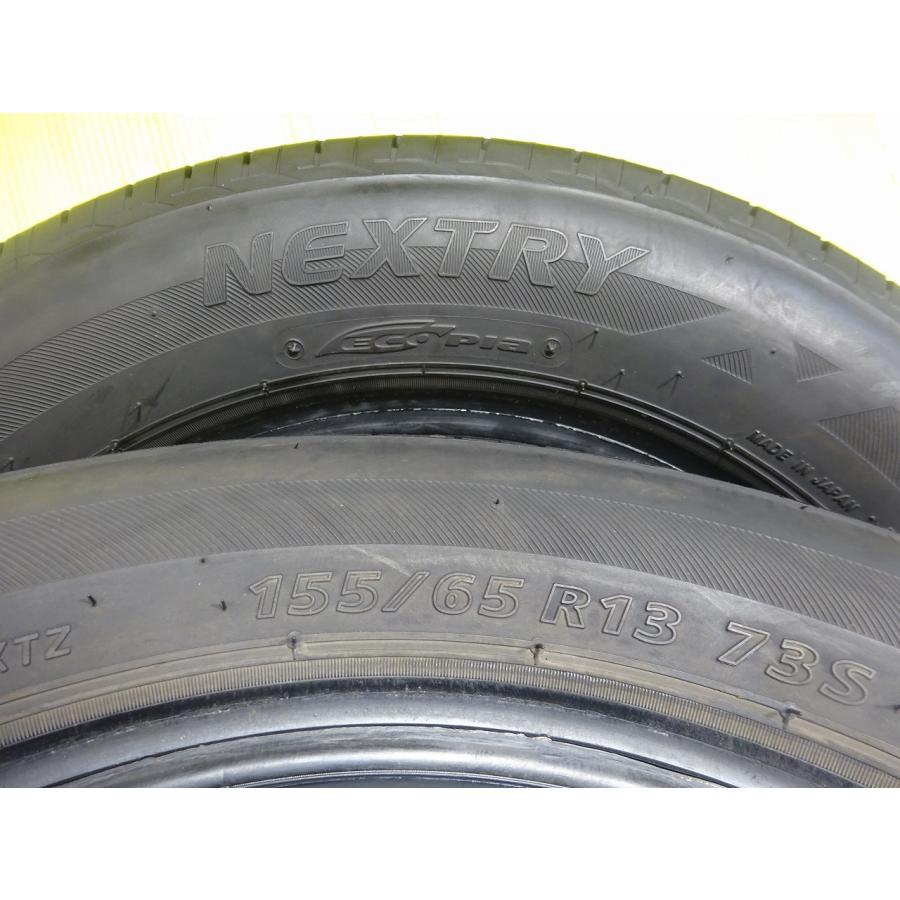 155/65R13, ブリヂストン,2021年,4本 NEXTRY ブリジストン 155/65R13 73S☆7-8.5分山 2021-22年 4本中古