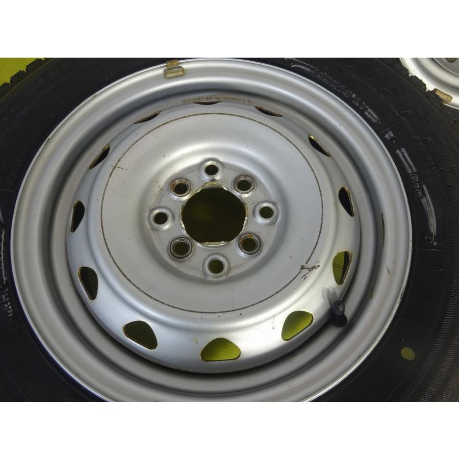 [ブリヂストン ] 165R14 14x5J  4穴 100/114.3PCD★中古 タイヤ鉄ホイールセット 4本 スタッドレス 【送料無料】AOM-K2143★青森の画像