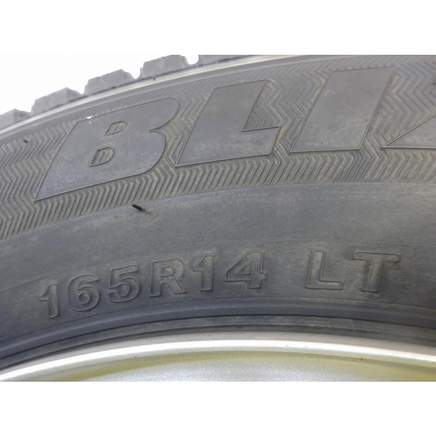 [ブリヂストン ] 165R14 14x5J  4穴 100/114.3PCD★中古 タイヤ鉄ホイールセット 4本 スタッドレス 【送料無料】AOM-K2143★青森の画像