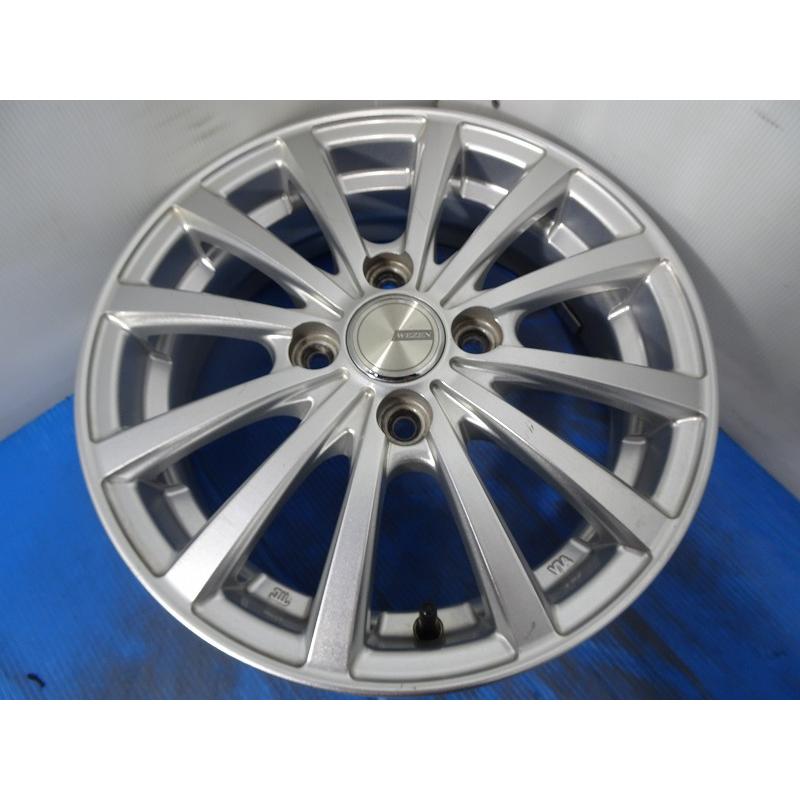 WEZEN 14インチホイール 4本セット中古 ◇WEZEN◇14x4.5J +45 4穴 100 中古 アルミホイール 4本【福島発 送料