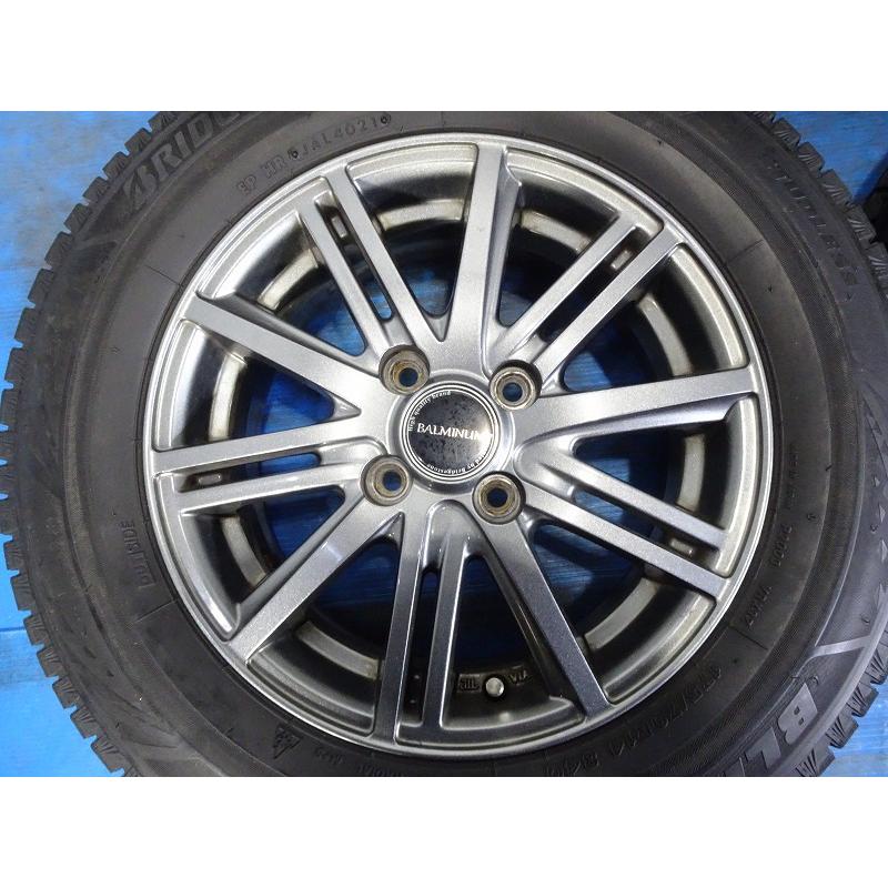★BALMINUM★175/70R14 14x5.5J +45 4穴 100 中古タイヤ ホイールセット 4本 スタッドレス【福島発 送料無料】FUK-D12911★冬_2