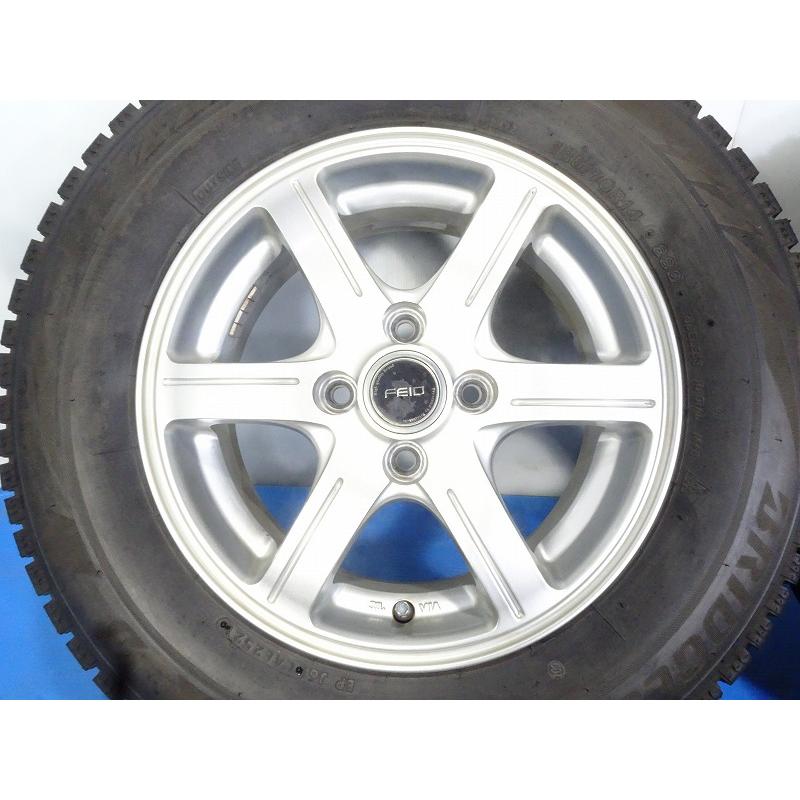 ★FEID★185/70R14 14x5.5J +45 4穴 100 中古タイヤ ホイールセット 4本 スタッドレス【福島発 送料無料】FUK-E14100★冬｜sunpowerworldgarage｜02