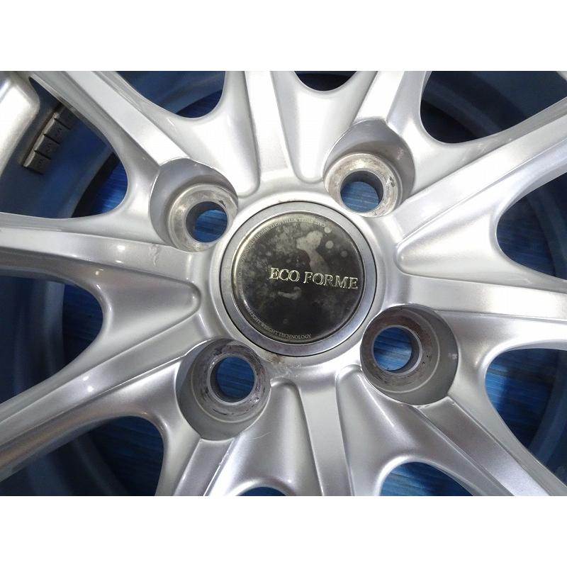 ★ECO FORME★ 185/60R15 15x5.5J +45 4穴 100 中古タイヤホイールセット 4本 スタッドレス【福島発 送料無料】FUK-E14344★冬 平面座の画像