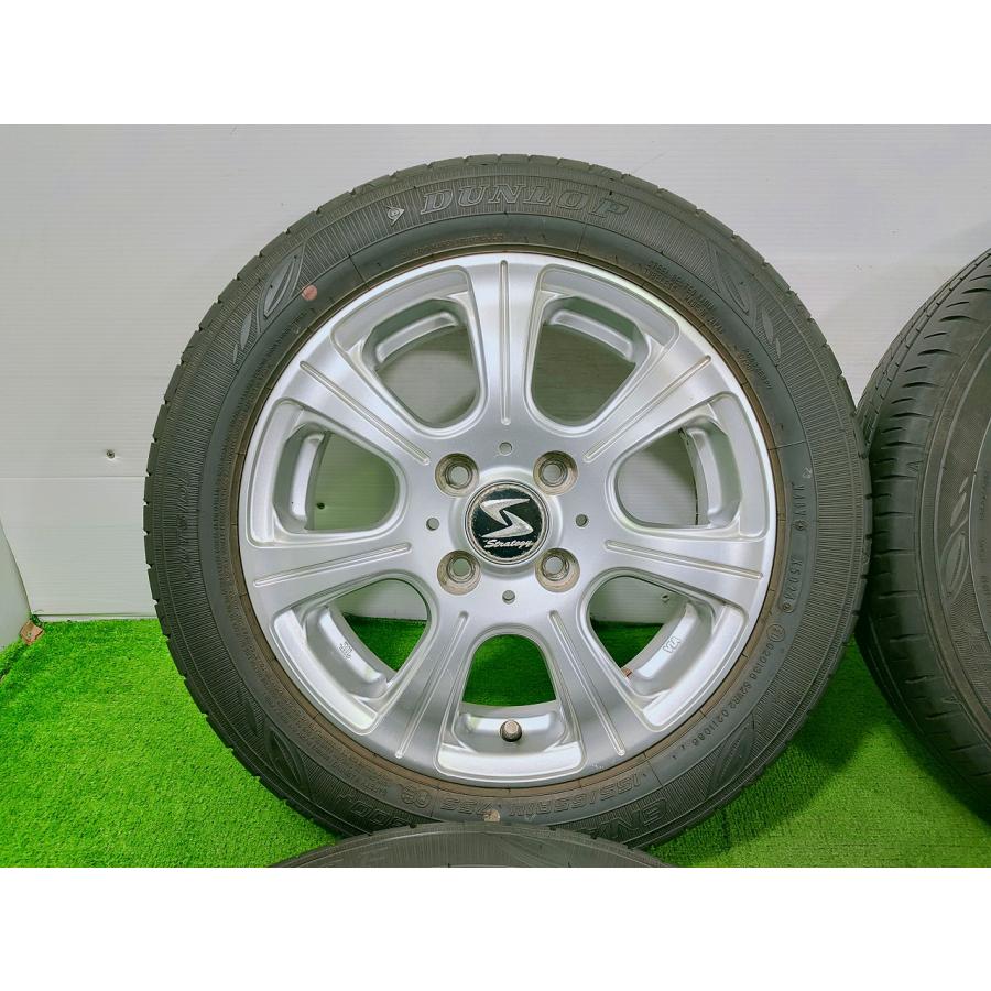専用137 DUNLOP 155/65R14 2024年製 8.5分目 ノーマル DUNLOP（ダンロップ） 155/65R14 75S 14x4.5J +45 4穴 100☆8.5分山