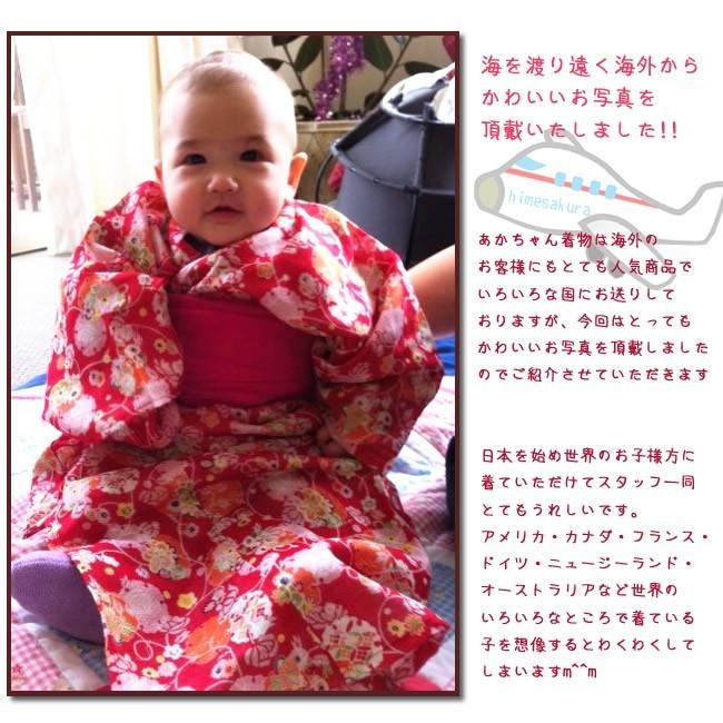 初節句着物・衣装】【ひな祭り着物】【ひなまつり着物】ガーゼ着物桜赤