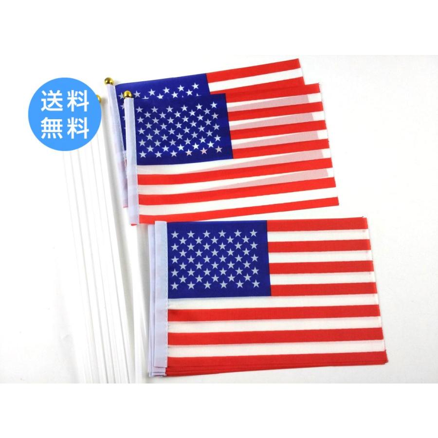 アメリカ国旗 ミニフラッグ 10点セット 8号 棒付き USA 応援