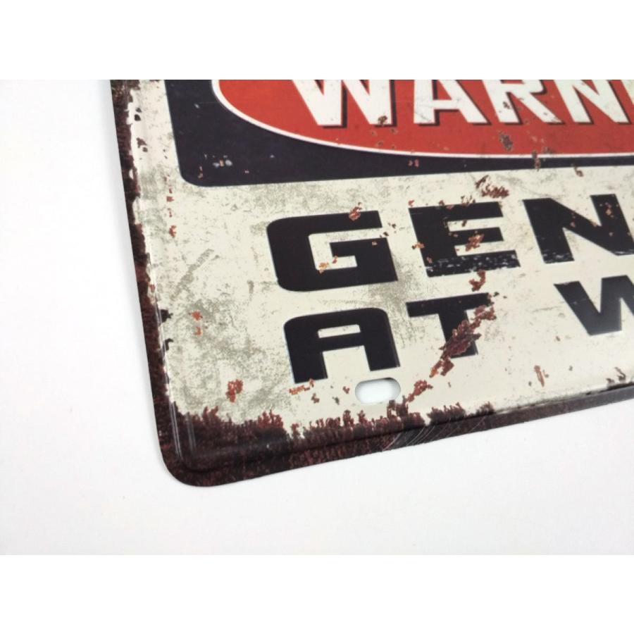 アメリカン風ブリキ看板 警告 WARNING GENIUS AT WORK : すんぷん