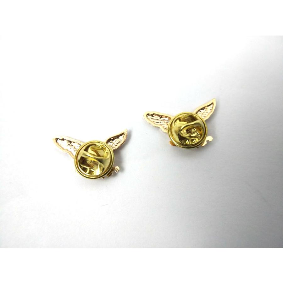 鷹 鷲 ピンバッジ ゴールド 2個セット 合金製 約2.2cm × 1.6cm 動物